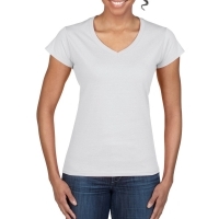 Gildan Ladies Soft Style V-Neck T-Shirt (white)