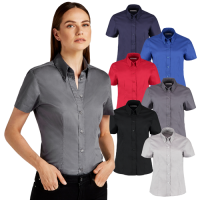 Kustom Kit Ladies S/Sleeve Oxford Shirt (cols)